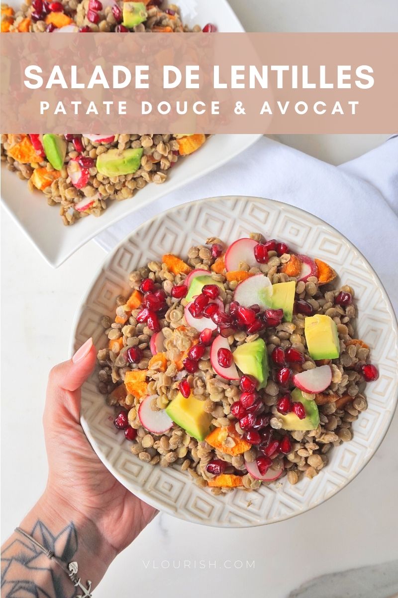 Salade de Lentilles, Patate douce et Avocat
