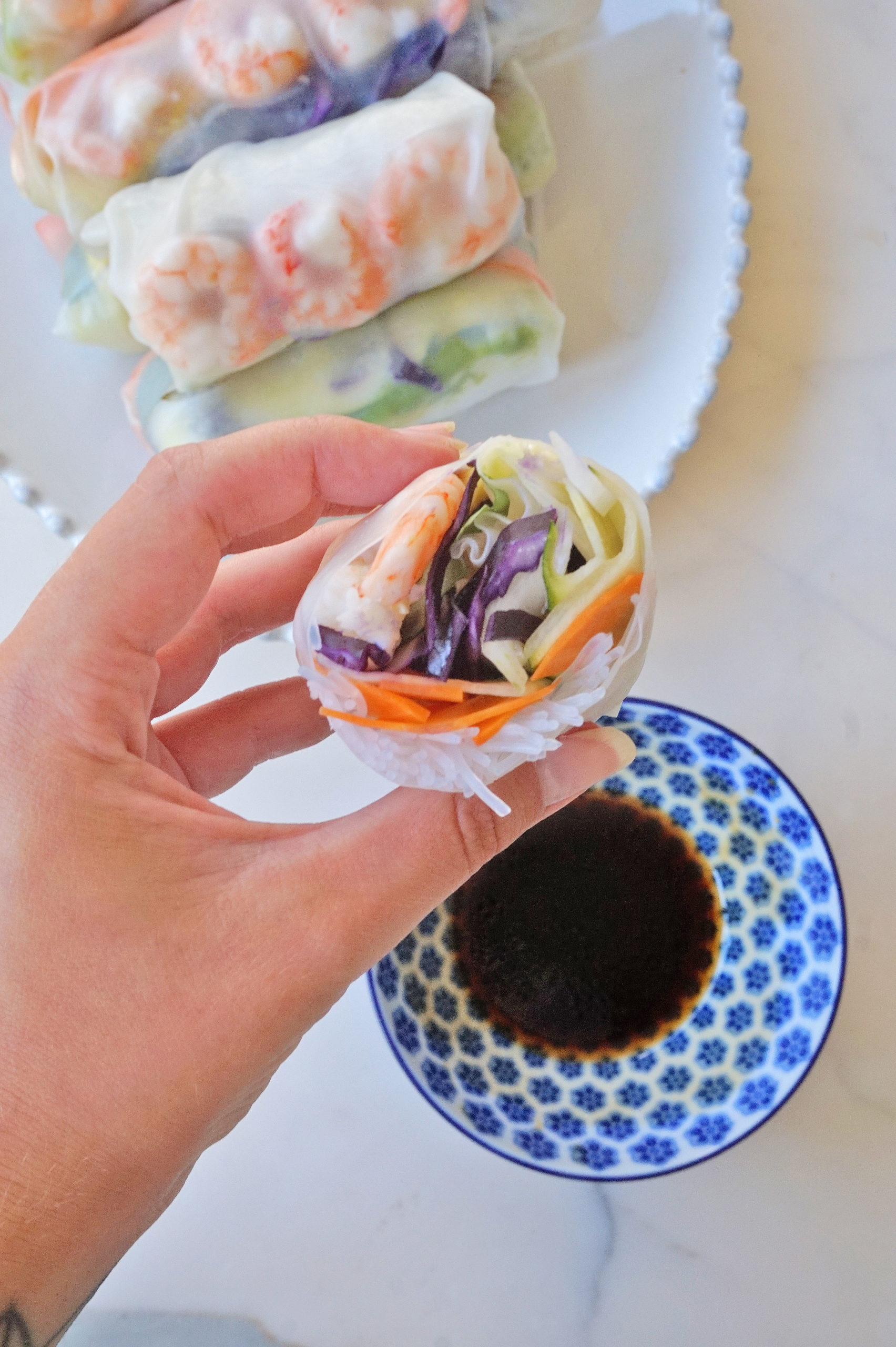 homemade shrimp summer rolls